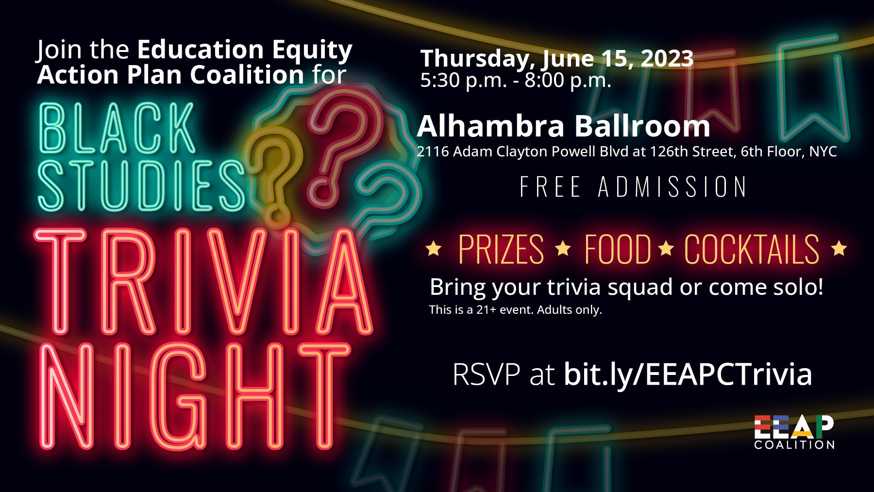EEAPC – Black Studies Trivia Night event flyer